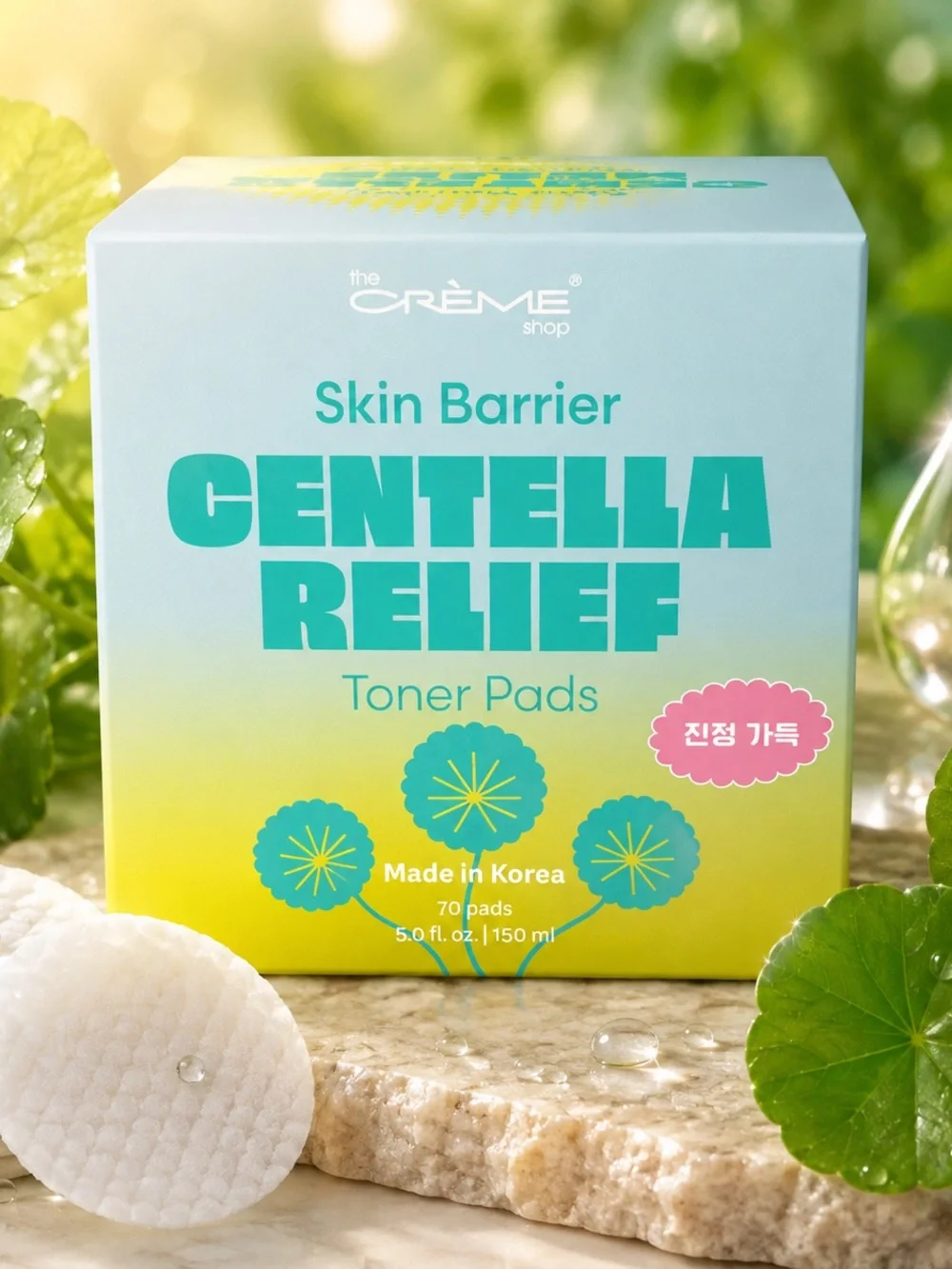 The Crème Shop Centella Relief Skin Barrier Toner Pads — Green